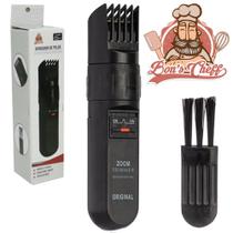 Depilador aparador de pelos faciais e corporais com escova a pilha 15,5cm na caixa