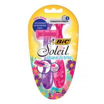 Depilador descartável Soleil Rosa e Roxo 2 unidades + aparador - Bic Depilador descartável Soleil Rosa e Roxo 2 unidades + aparador - Bic