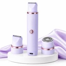 Depilador Elétrico Feminino 2 em 1 Recarregável USB Aparador de Pelos Corporal Lilás Depilador Elétrico Feminino 2 em 1 Recarregável USB Aparador de Pelos Corporal Lilás