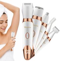 Depilador Elétrico Multifuncional 5 em 1 Aparador de Sobrancelhas e Nariz Recarregável USB Painel de Led Bateria 500mAh Depilador Elétrico Multifuncional 5 em 1 Aparador de Sobrancelhas e Nariz Recarregável USB Painel de Led Bateria 500mAh