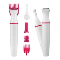 Depilador Elétrico Portátil Feminino 5 em 1 para Corpo, Rosto e Área Íntima Sem Dor Compacto Rosa Depilador Elétrico Portátil Feminino 5 em 1 para Corpo, Rosto e Área Íntima Sem Dor Compacto Rosa