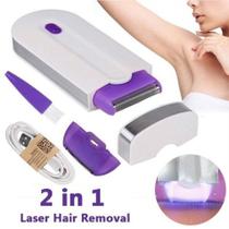 Depilador Elétrico Recarregável 2 em 1 Facial Corporal USB Portátil