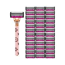 Depilador Manual Feminino De 6 Lâminas Para Remoção De Pelos Do Rosto, Pescoço, Axilas E Pernas Depilador Manual Feminino De 6 Lâminas Para Remoção De Pelos Do Rosto, Pescoço, Axilas E Pernas