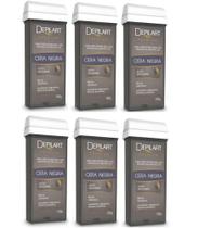 Depilart Kit 6 Unidades Cera Depilatória Roll-On Negra 100g Rosto Corpo
