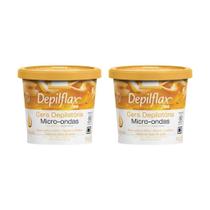 Depilatorio Depilflax 100G Micro Ondas Natural - Kit Com 2Un