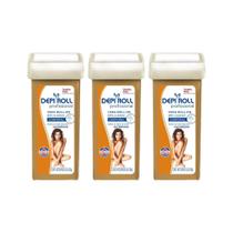 Depilatorio Depiroll Roll-On 100G Tradicional - Kit Com 3Un