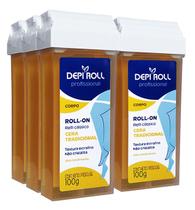 Depilatorio Depiroll RollOn 100g Tradicional Kit Com 6 Un