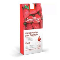 Depilflax - 03 Folhas Prontas Facial Morango 24 Unidades Depilflax - 03 Folhas Prontas Facial Morango 24 Unidades