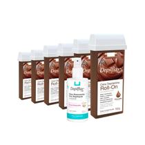 Depilflax Cera Roll-on Refil Chocolate 100g 6 Uni + Óleo Pós Depilatório 250ml Depilflax Cera Roll-on Refil Chocolate 100g 6 Uni + Óleo Pós Depilatório 250ml