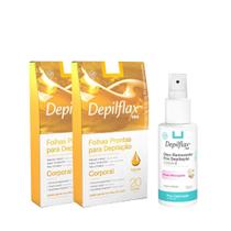 Depilflax Folhas Prontas Corporais c/20 Natural 2 Uni + Óleo Pós Depilatório 100ml Depilflax Folhas Prontas Corporais c/20 Natural 2 Uni + Óleo Pós Depilatório 100ml