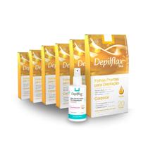 Depilflax Folhas Prontas Corporais c/20 Natural 6 Uni + Óleo Pós Depilatório 250ml