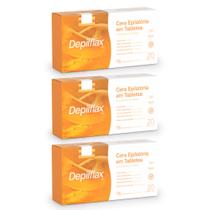 Depilflax Kit 3 Caixas Cera Quente Depilatória Espanhola 1Kg Natural