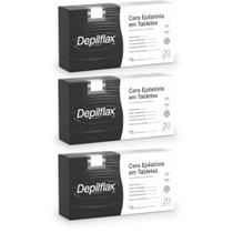 Depilflax Kit 3 Caixas Cera Quente Depilatória Espanhola 1Kg Negra