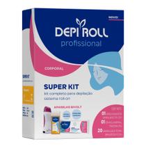 DepiRoll Depilação Roll-on Tradicional Super Kit Aparelho Aquecedor + Cera Roll-On + Lenços DepiRoll Depilação Roll-on Tradicional Super Kit Aparelho Aquecedor + Cera Roll-On + Lenços