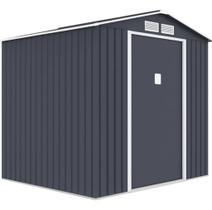 Deposito De Aço Abrigo Armario Jardim Exterior 213x131x195cm Cinza Deposito De Aço Abrigo Armario Jardim Exterior 213x131x195cm Cinza