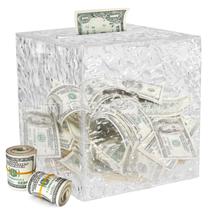 Depósito transparente unidirecional com textura de cristal em cubo para economizar dinheiro Depósito transparente unidirecional com textura de cristal em cubo para economizar dinheiro