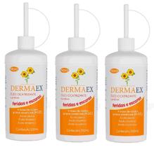 Dermaex kit oleo de girassol feridas escaras 3x200mL cicatrizante