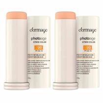 Dermage Photoage Stick Color Kit com 2 unidades - Protetor Solar com Cor FPS99 Dermage Photoage Stick Color Kit com 2 unidades - Protetor Solar com Cor FPS99