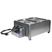 Derretedeira de Chocolate 2 Cubas 5 Kgs 220v Com Tampa Inox Para Confeitaria, Doceria, Sorveteria, Eventos Gastrônomia Profissional