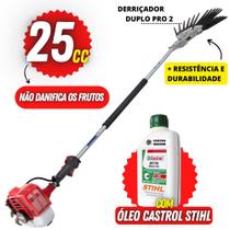 Derriçadeira de Café Nakashi DD2L270NL com Haste Longa 150cm e Garra Dupla + 01 Óleo Castrol Stihl