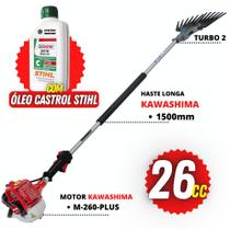 Derriçadeira Para Colher Café Kawashima KWD2610T2L Com Haste Longa de 1500mm + Óleo Castrol Stihl 2T
