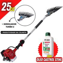 Derriçadeira Premium Kawashima Para Cafezais Com Haste de 110cm e Garra Simples + Óleo Castrol Sthil