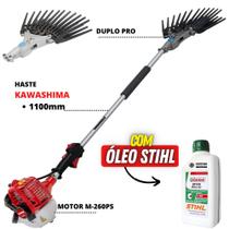 Derriçadeira Profissional de Colher Café Kawashima Braço de 110cm e Garra Dupla + Óleo Castrol Stihl