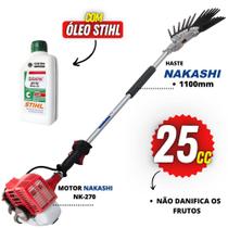 Derriçadeira Profissional Nakashi DD2L270N com Garra Dupla Pro 2 e Haste 110cm + Óleo Castrol Stihl