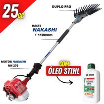 Derriçadeira Profissional Nakashi DDL270N Com Haste de 1100mm e Garra Dupla + 01 Óleo Castrol Stihl