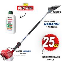Derriçador de Café Nakashi Com Braço Longo de 1500mm e Motor NK270 + 01 Óleo Castrol Stihl de 500ml