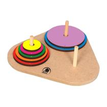 Desafio Raciocínio Lógico Torre de Hanói Brinquedo Educativo MDF - Simque - 10 anos
