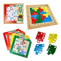 Desafio Tetris Cores Brinquedo Educativo Madeira Carimbras 3 anos
