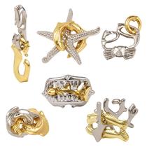 Desbloqueando o quebra-cabeça Lock Zinc Alloy 9-Link Luban Stress Relief