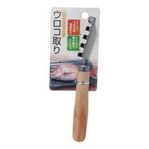 Descamador De Peixe Extrator Escama 17 Cm Cabo Madeira Aço