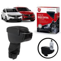 Descanso Braço Porta Copos Argo Cronos 2017 Até 2020 Preto Linha Cinza