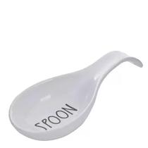 Descanso de Colher em Cerâmica Happy Spoon Branco 23 x 10cm Descanso de Colher em Cerâmica Happy Spoon Branco 23 x 10cm