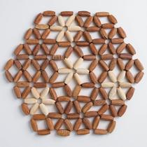 Descanso De Mesa Redondo Bambu 20,5cm Proteção Calor Cozinha