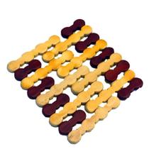 Descanso de panela 14 cm x 14 cm bambu quadrado marrom