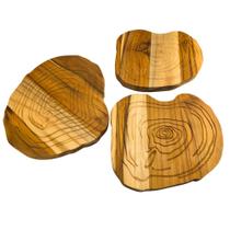 Descanso De Panela Protetor De Mesa Em Madeira Kit com 3