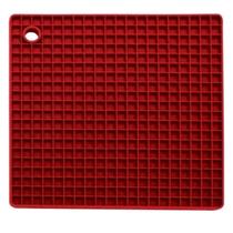 Descanso de Panela Protetor Mesa Silicone Quadrado Vermelho