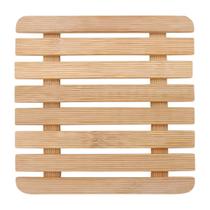 Descanso De Panela Quadrado 17x17cm Bambu Resistente