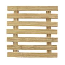 Descanso de Panela Quente Decoração de Bambu 17cm x 17cm x Espessura: 0,5cm
