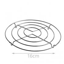 Descanso de Panela Redondo Cromado 16cm - Suporte Apoio de Panela