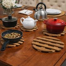 Descanso de Panela Redondo Mdf 6mm 20cm Kit com 8 Unidades Suporte Térmico Resistente