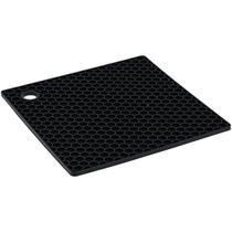 Descanso de Panela Tapete de Silicone Quadrado Para Mesa Bancada Pia - Preto - Weck