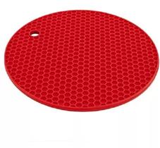 Descanso De Panelas Silicone Flexível Multifuncional Vermelho - Facibom 1 uni