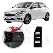 Descanso De Pé Chevrolet Onix 2013 A 2019 Aço Escovado Preto