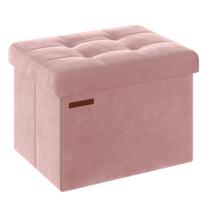 Descanso de Pés Dobrável SONGMICS - Ottoman Jelly Pink