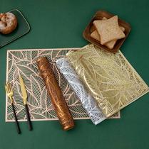 Descanso de prato Americano Sousplat Mesa Descanso De Mesa Posta Jantar Design de recorte de folhas