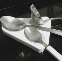 Descanso de talher de plástico com 3 divisórias branco para cozinha